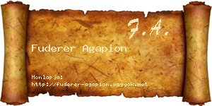 Fuderer Agapion névjegykártya